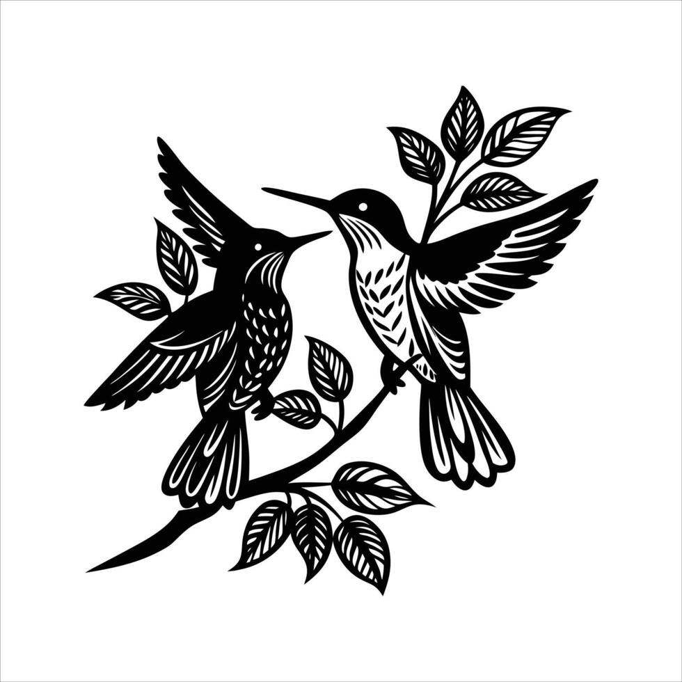 Two Hummingbirds Vectors