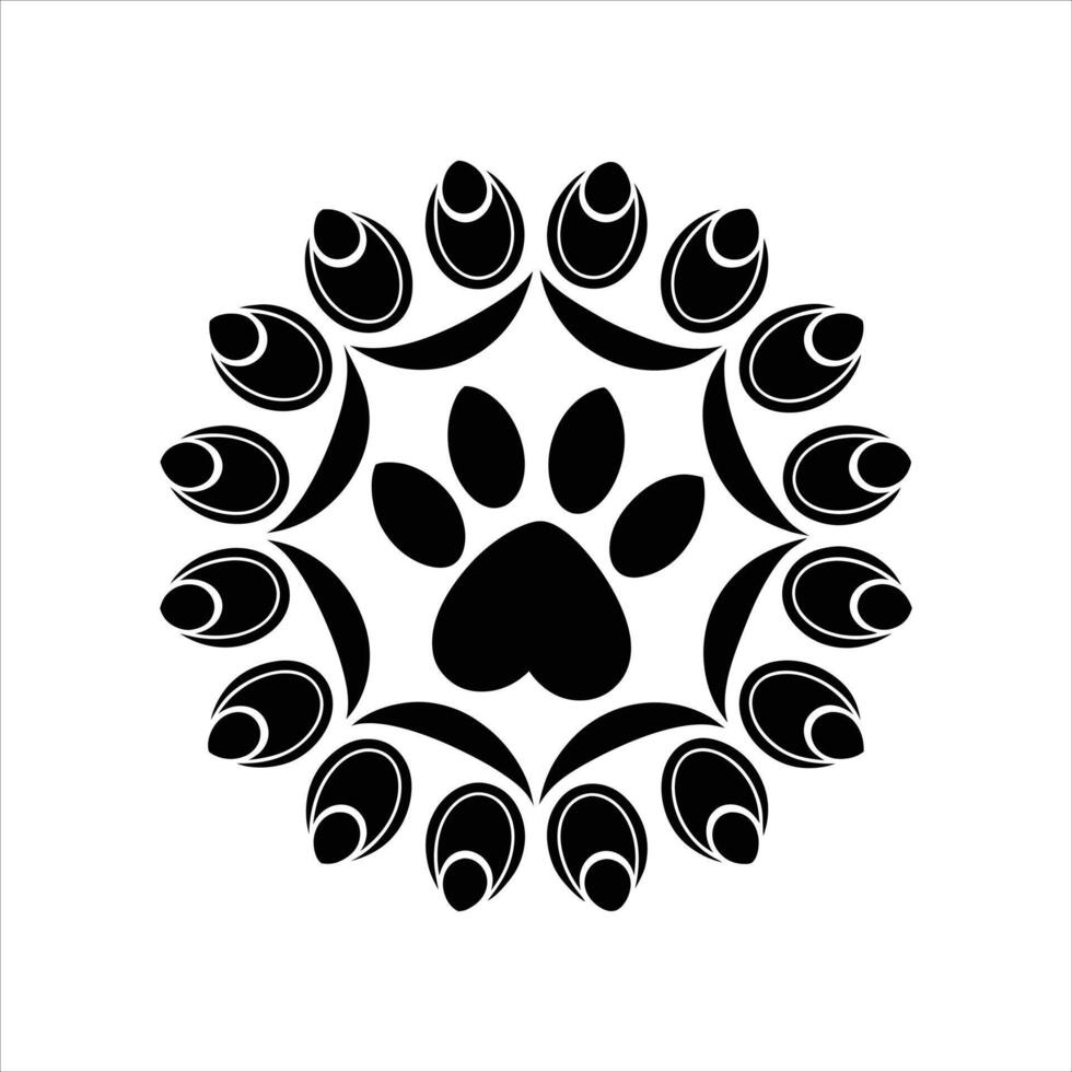 Dog Paw with Bone vector