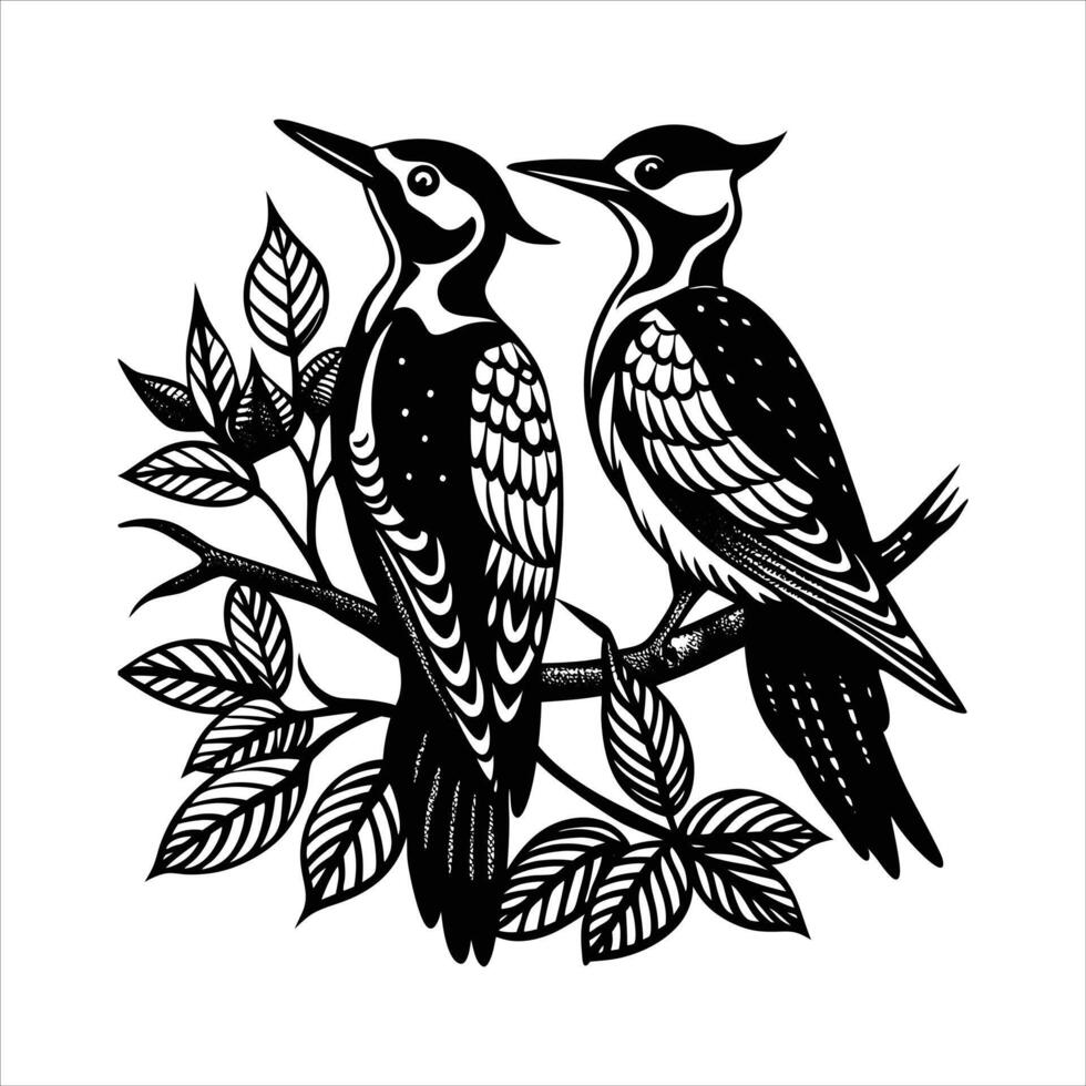 Woodpecker Tree Branch vector