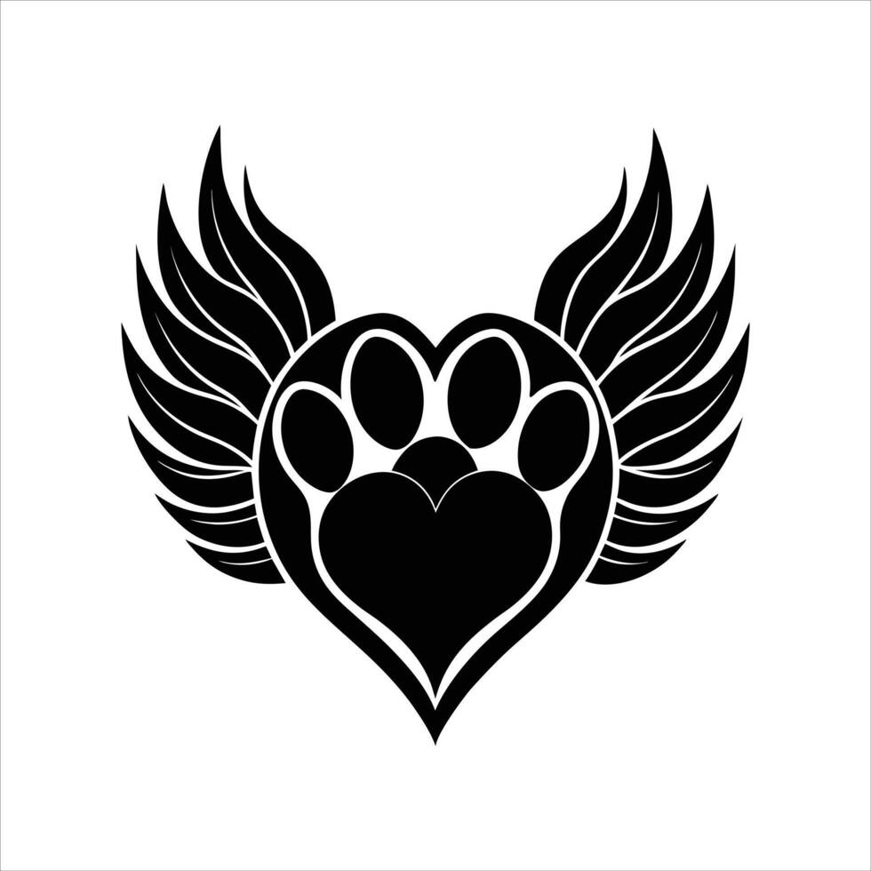 Classic Paw Heart vector