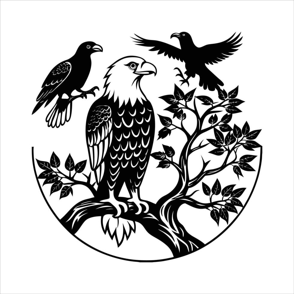 Eagle On Branch Vectors