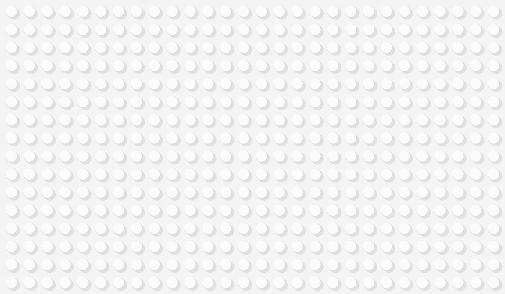 White Plastic Toy Baseplate Background With Grid of Circular Studs, Wide Banner 16x9 Backdrop vector