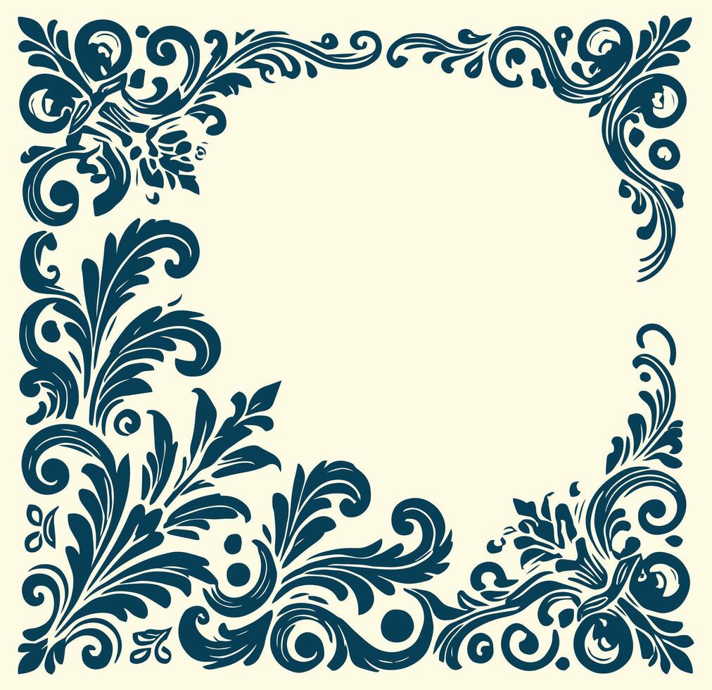 Vintage frame with floral design vector