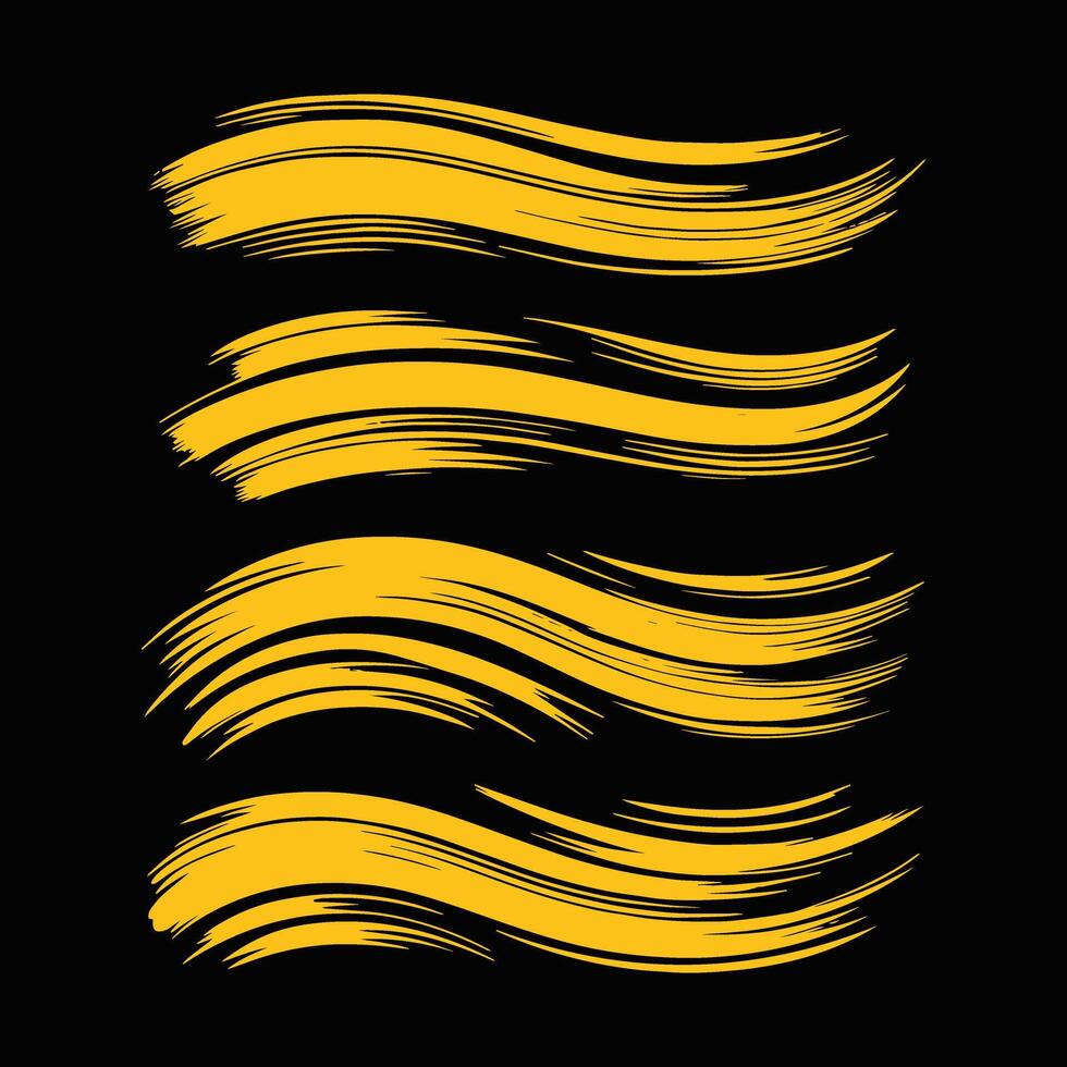 Brush stroke design set vector
