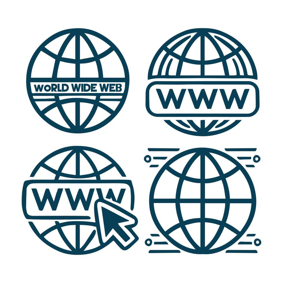 World wide web icon set, illustration vector