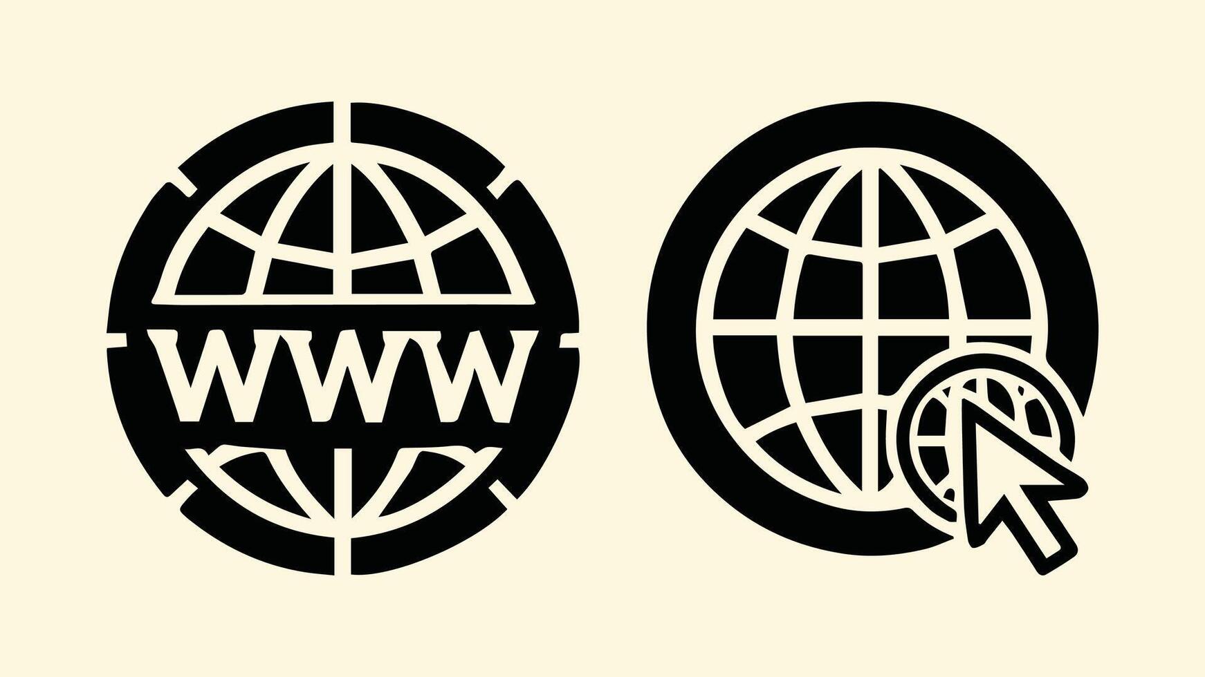 Two icons of the internet and the world wide web vector