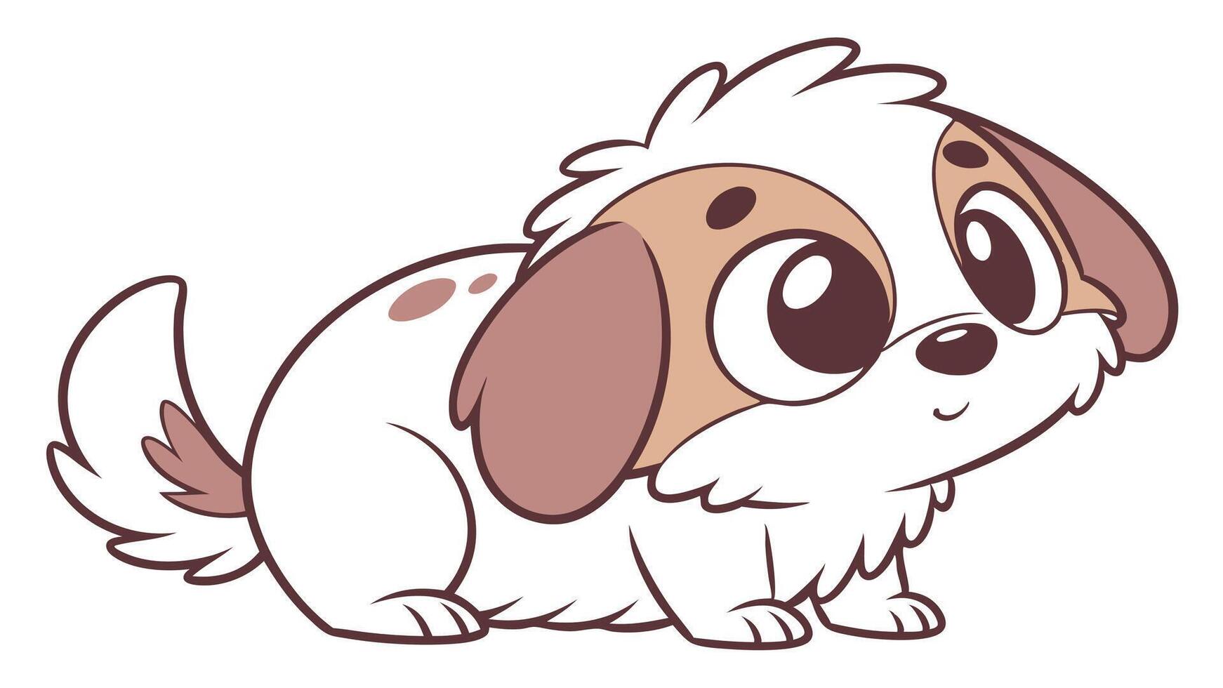 A cartoon dog with big eyes and a big nose vector