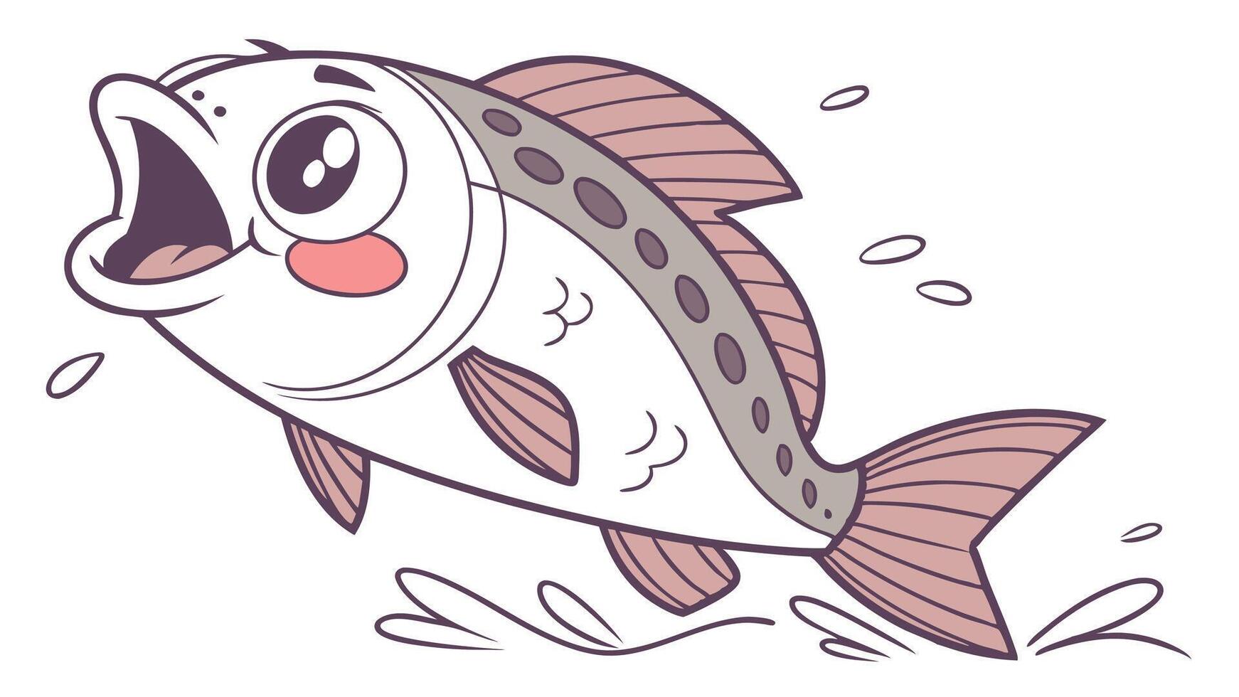Fish cartoon illustration vector