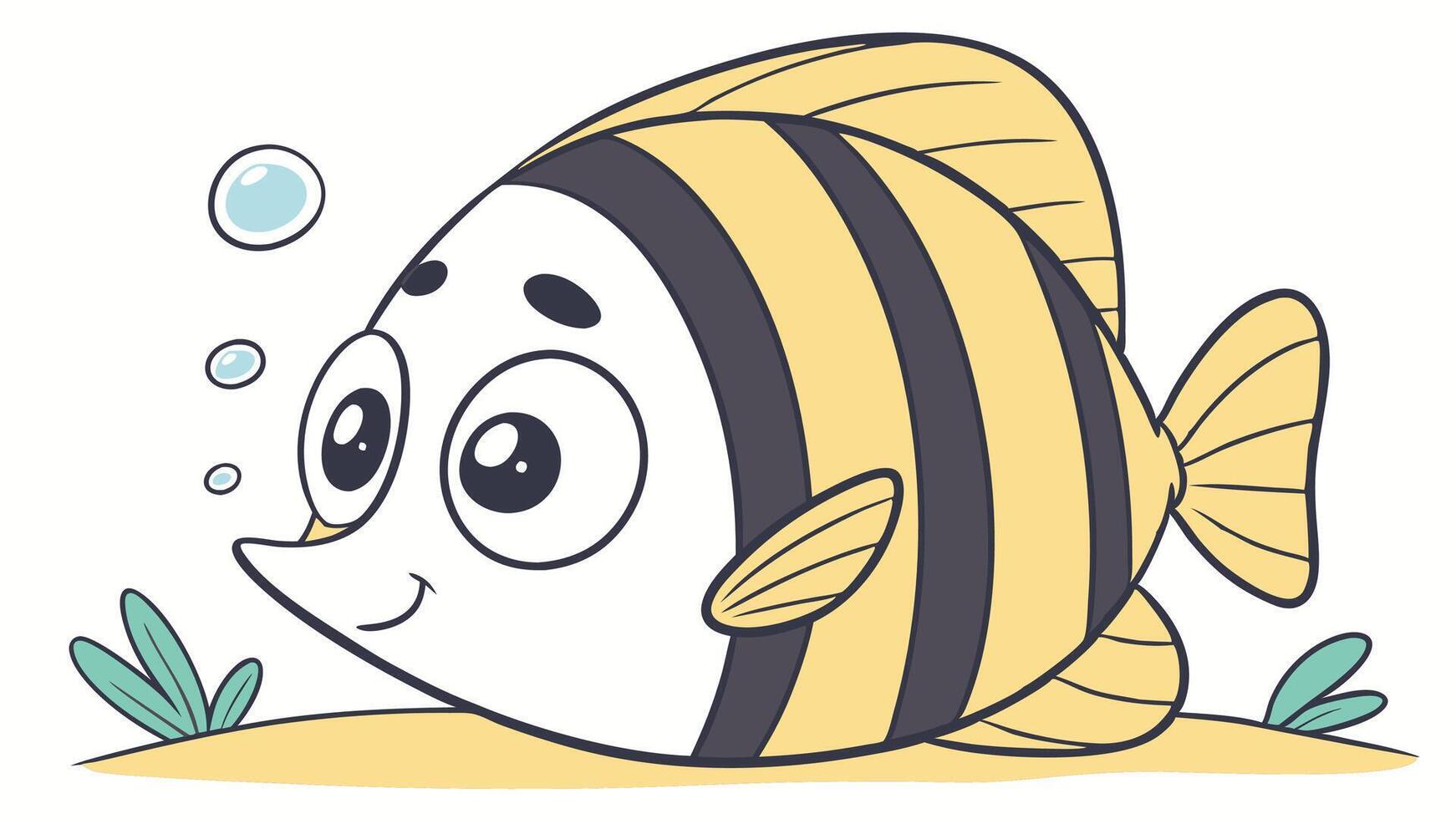 A cartoon fish with a bubble on its head vector
