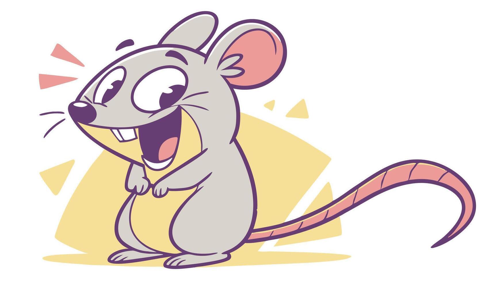 Cartoon mouse with happy expression vector