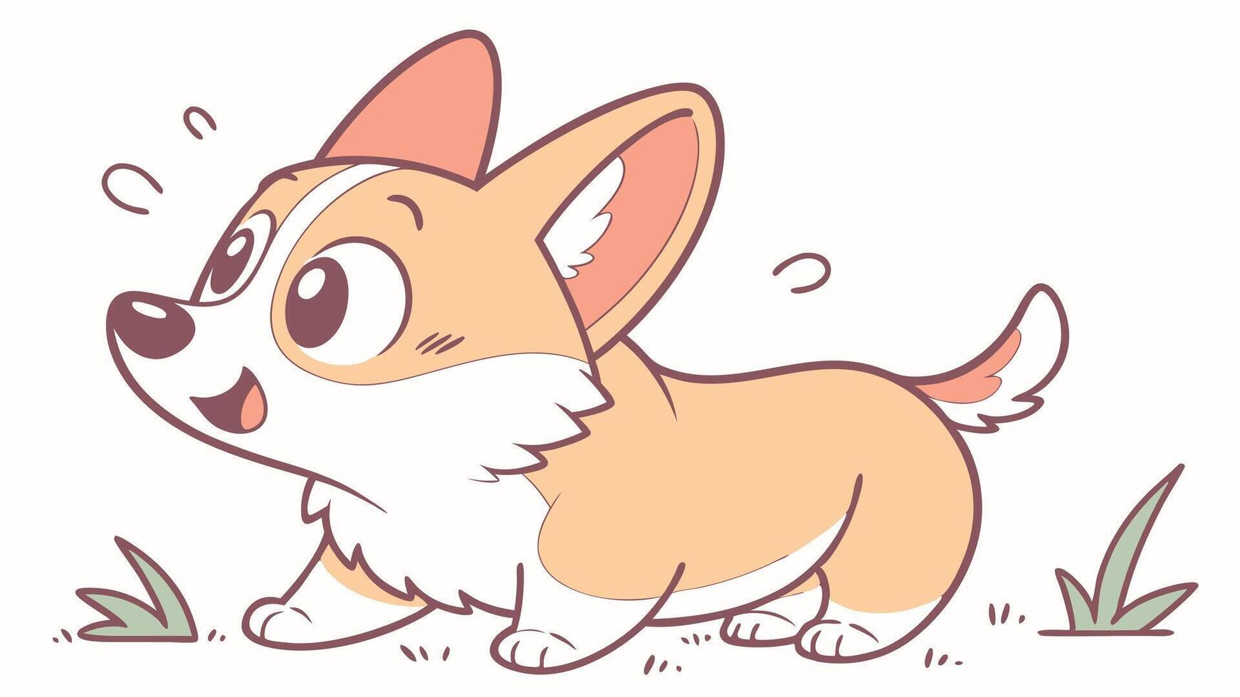 A cartoon dog with a big head and a small body vector