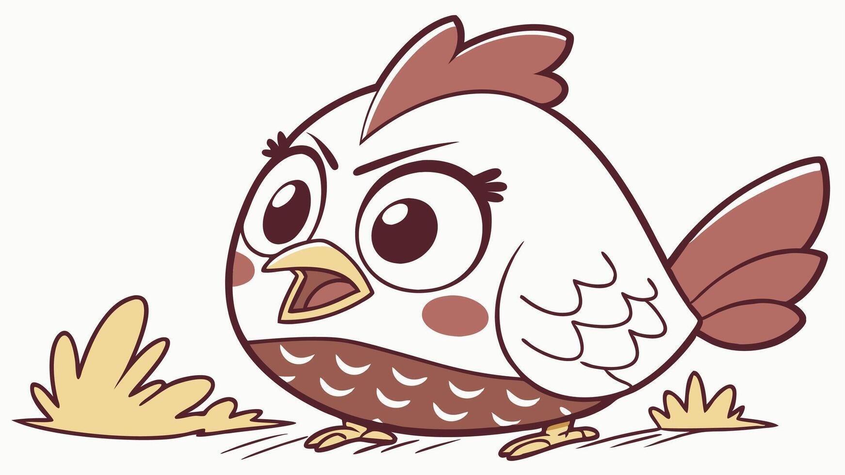 A cartoon bird with big eyes and a big mouth vector