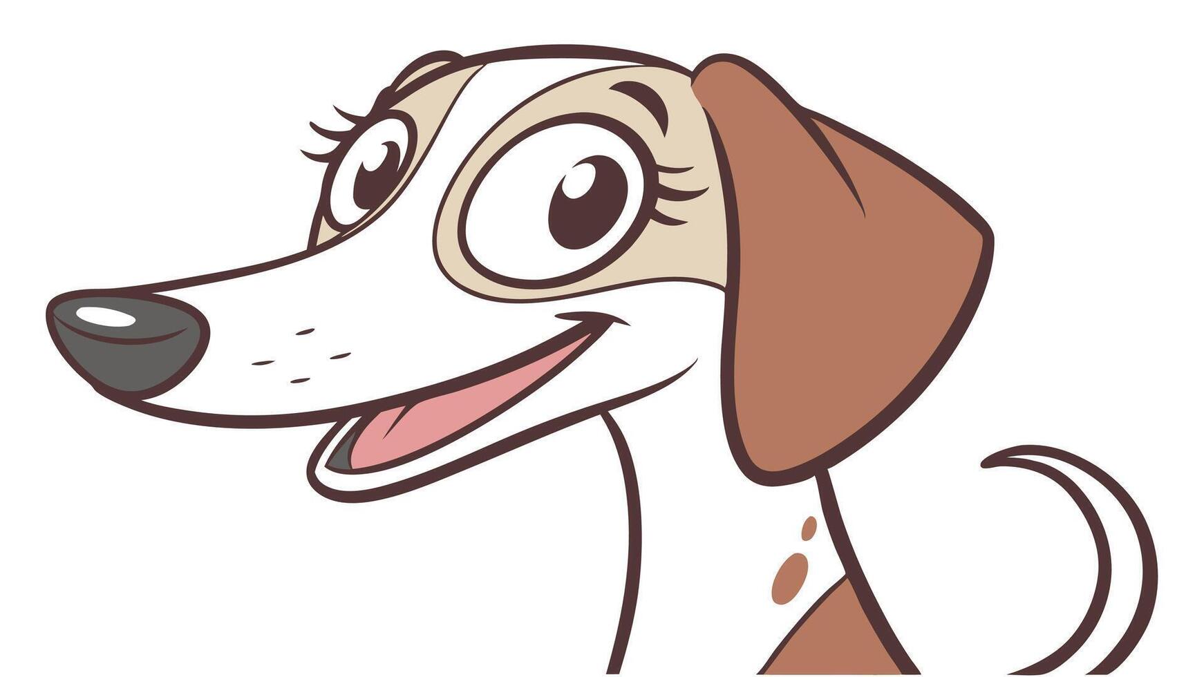 A cartoon dog with a big smile vector