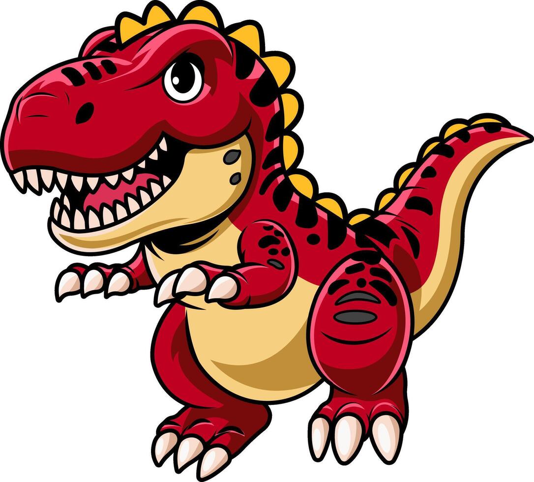 Cute Tyrannosaurus Rex Dinosaur Cartoon Character Illustration vector