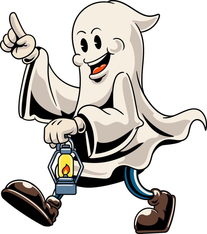 Happy Halloween Ghost Cartoon Character Illustration vector