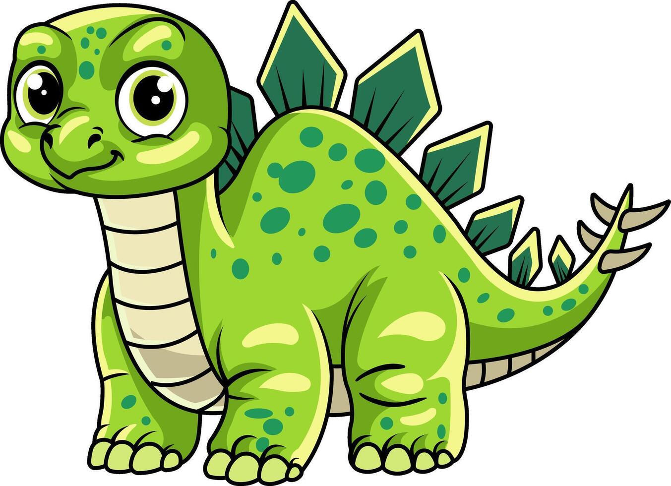 Funny Stegosaurus Dinosaur Cartoon Character Illustration vector