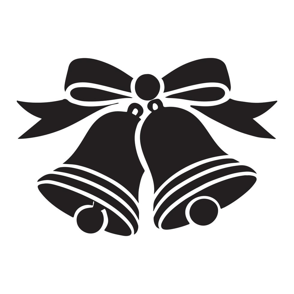 Pair of Bells Silhouette Icon for Festive Occasions vector