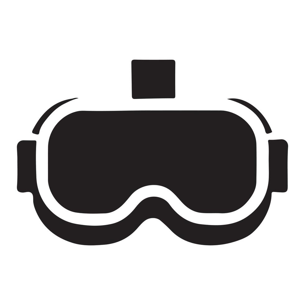 Silhouette Illustration of Virtual Reality Headset vector