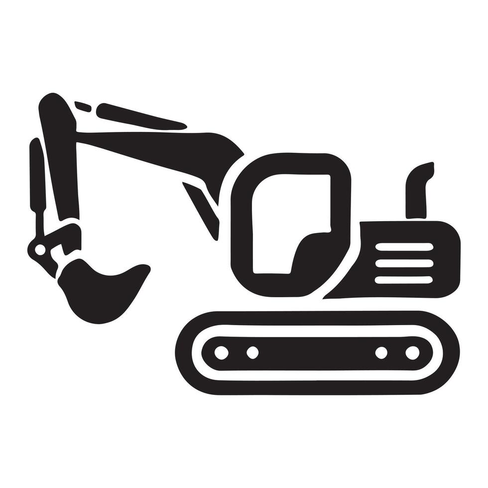 Excavator Silhouette Graphic for Construction Projects vector