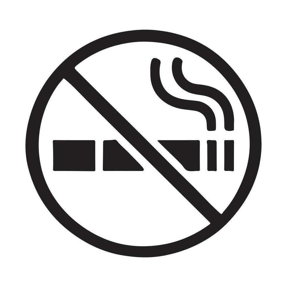 No Smoking Sign Prohibition Symbol Illustration vector