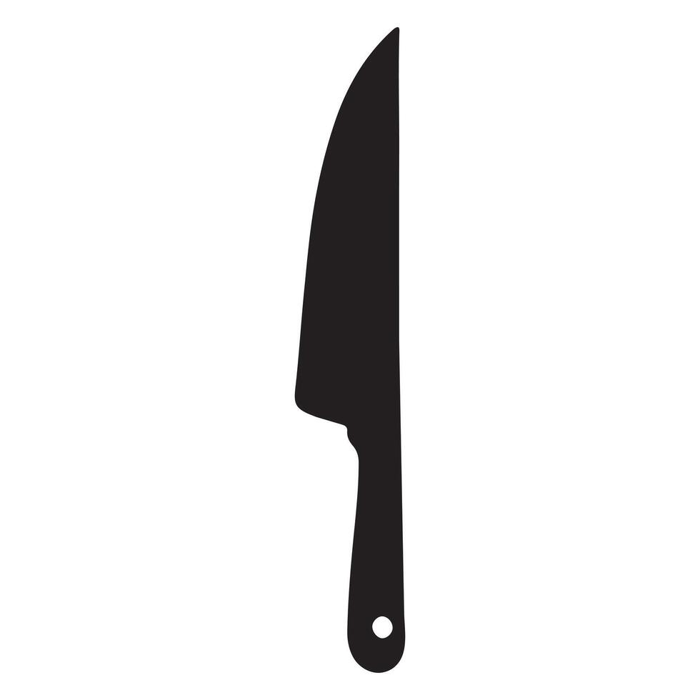 A Sleek Black Silhouette of a Kitchen Knife vector