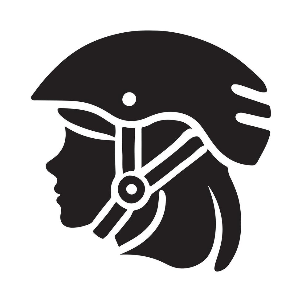 Safety First Bicycle Helmet Silhouette Illustration vector