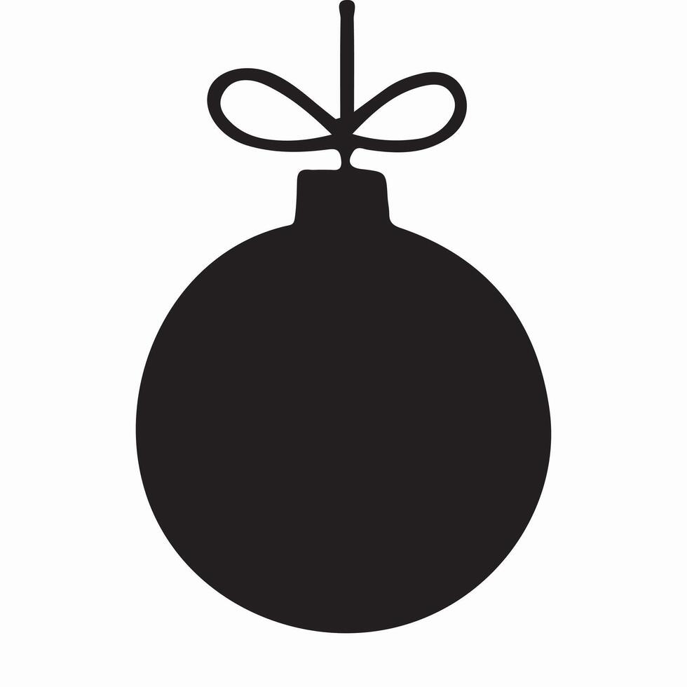 Silhouette Illustration of a Simple Christmas Ornament vector