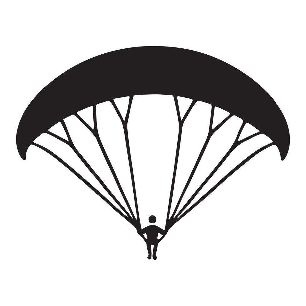 Paragliding Silhouette Icon for Adventure and Outdoor Activities vector