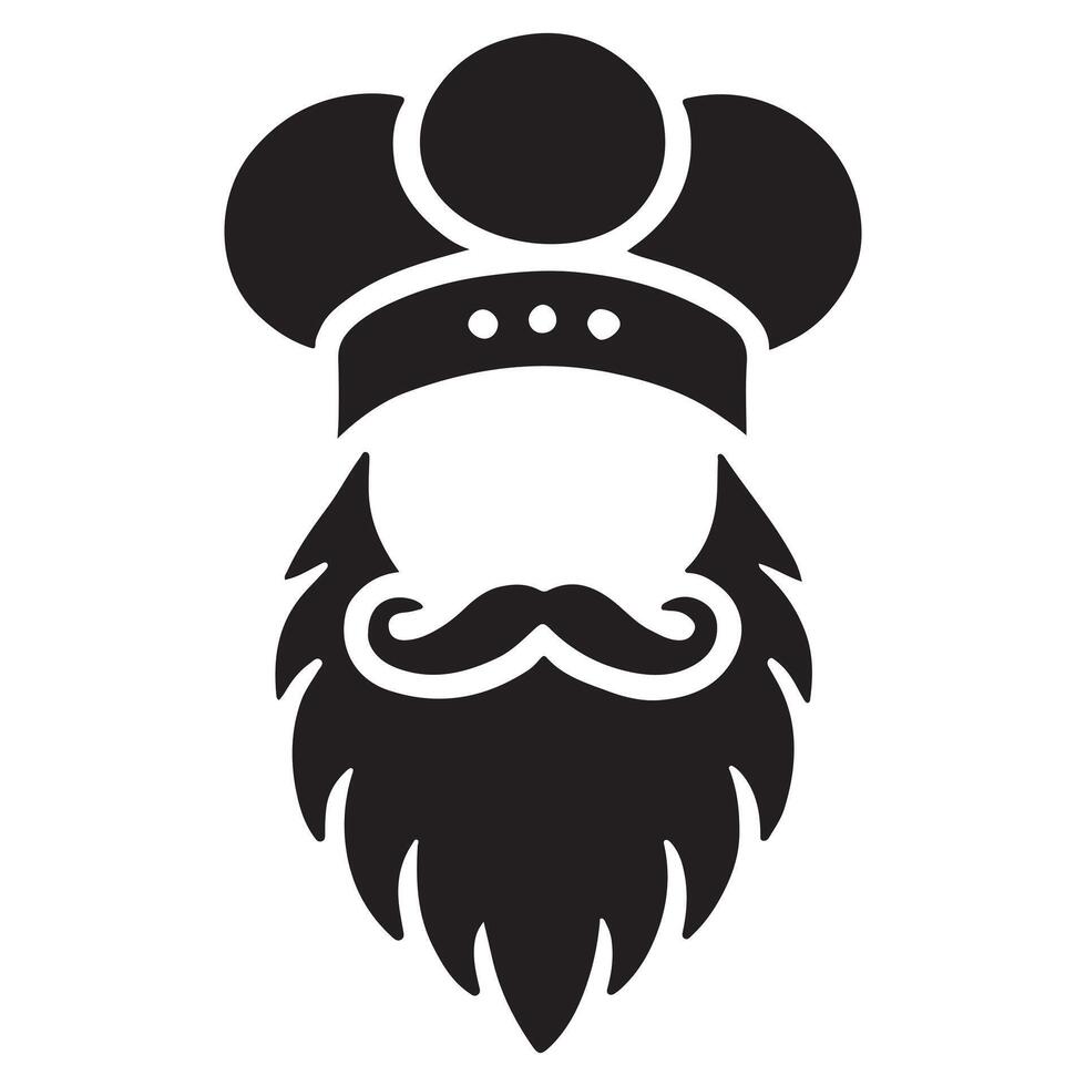 Silhouette Baker w Beard and Hat Illustrationith vector