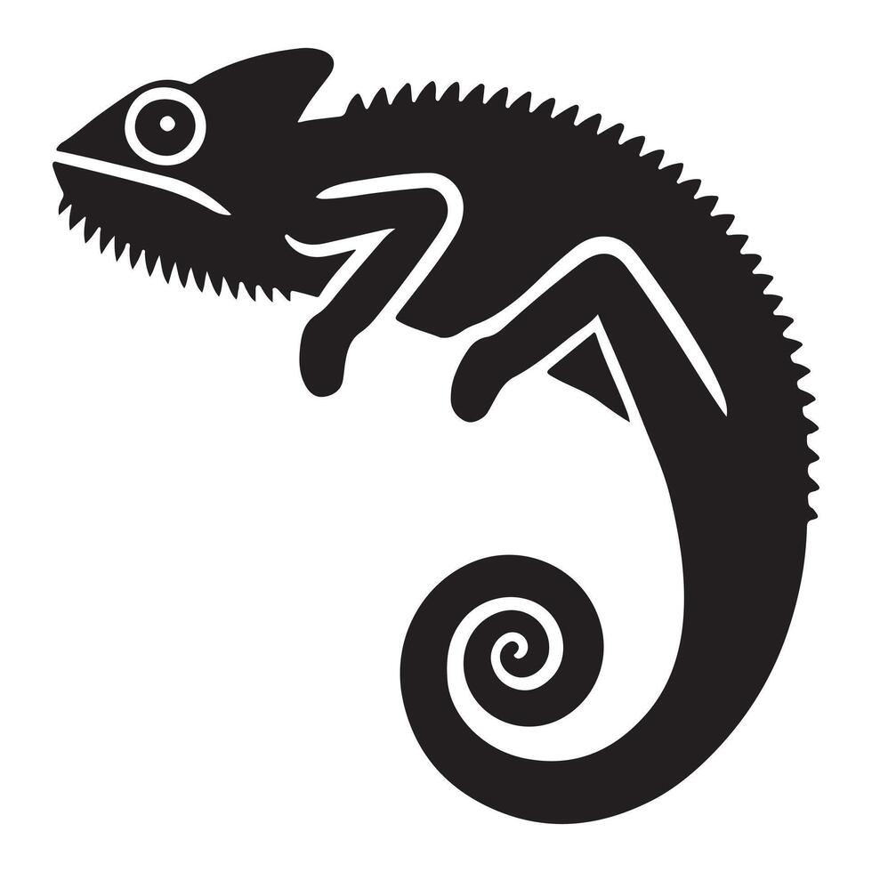 Another Striking Chameleon Silhouette Art vector