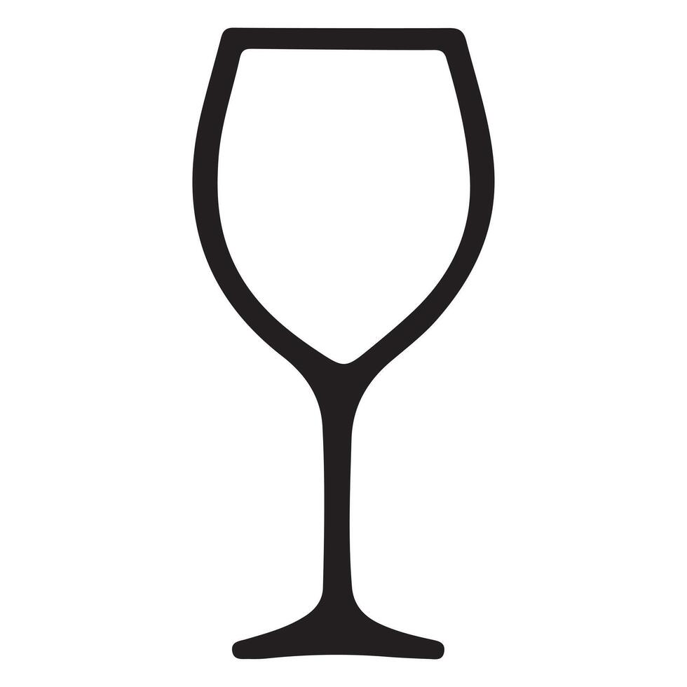 Simple Wine Glass Outline Illustration vector