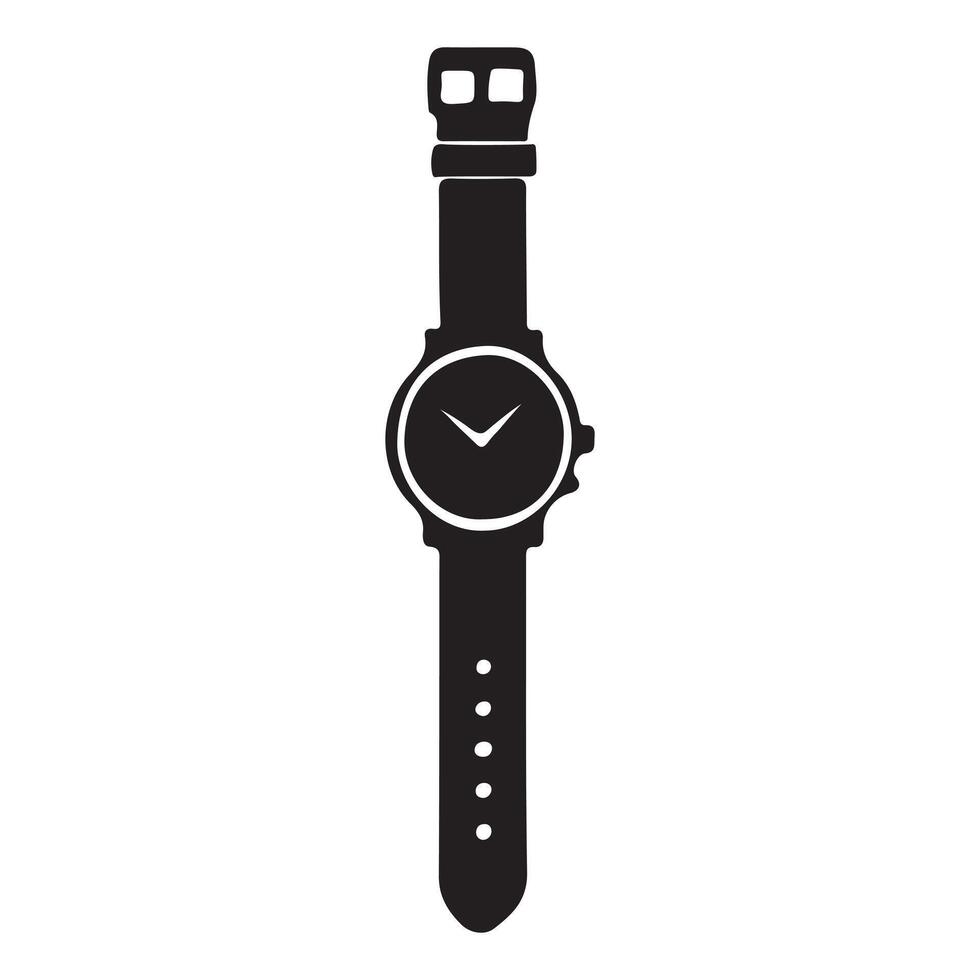 Sleek Smartwatch Silhouette Icon for Modern Use vector