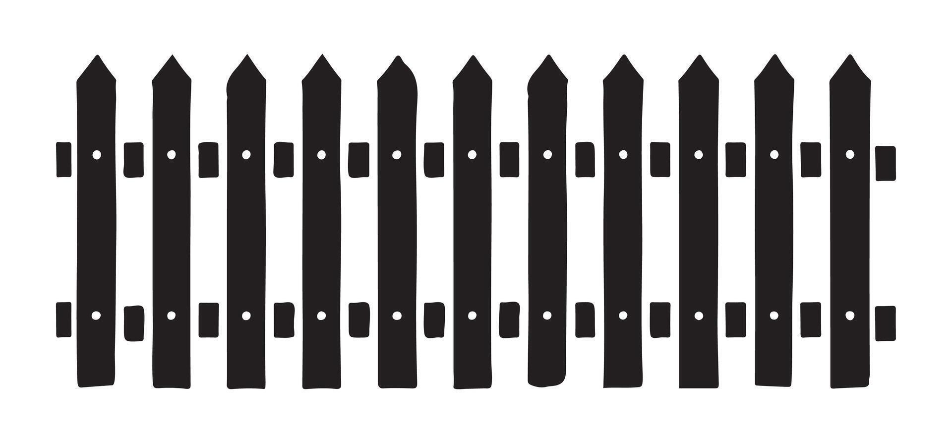 Picket Fence Silhouette Illustration for Designs vector