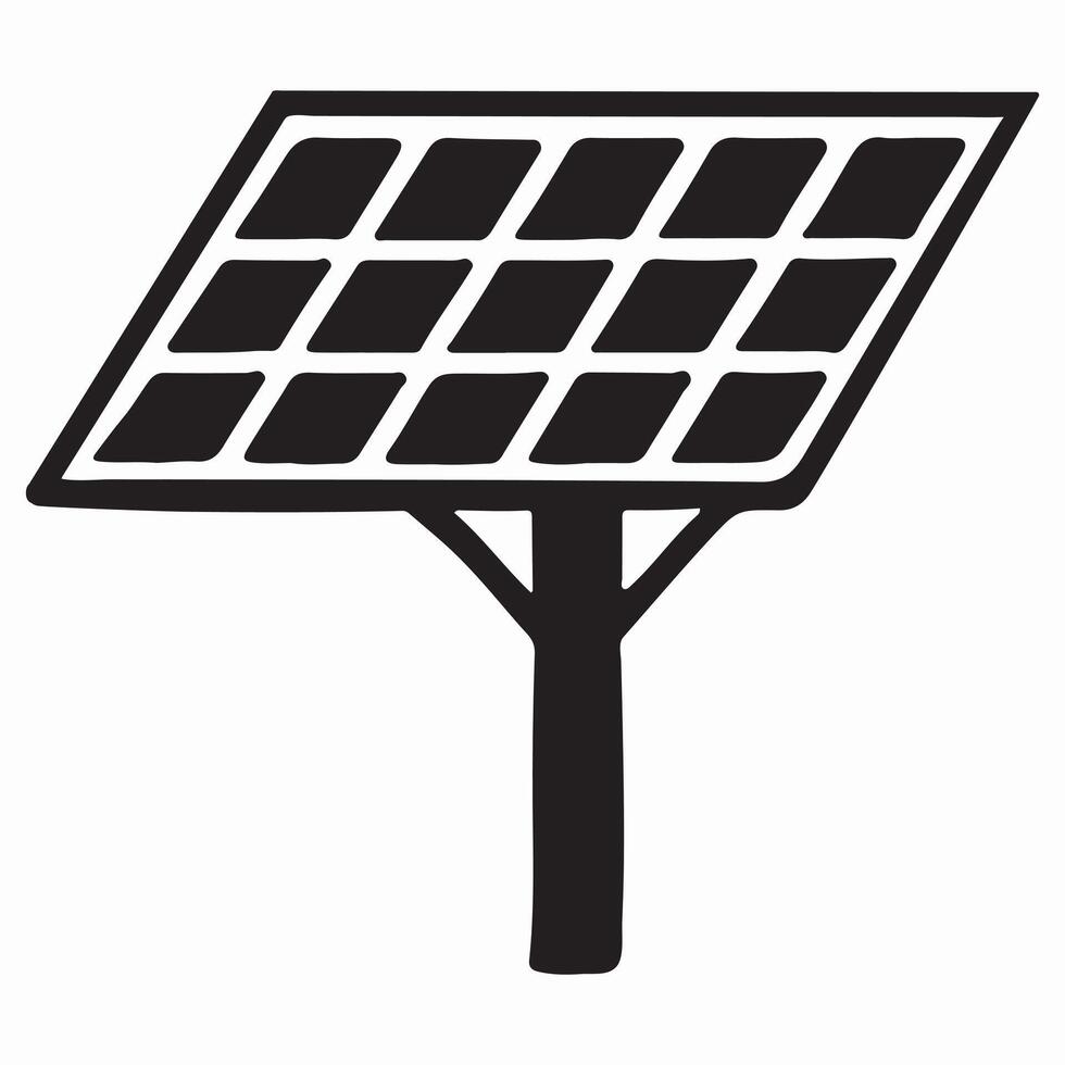 Solar Panel on a Pole Silhouette Illustration vector