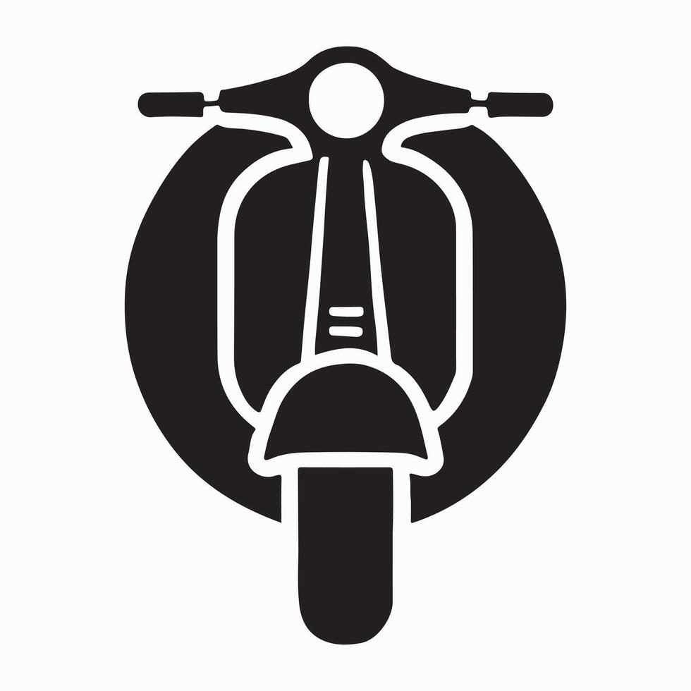 Classic Vintage Scooter Silhouette Icon Design vector
