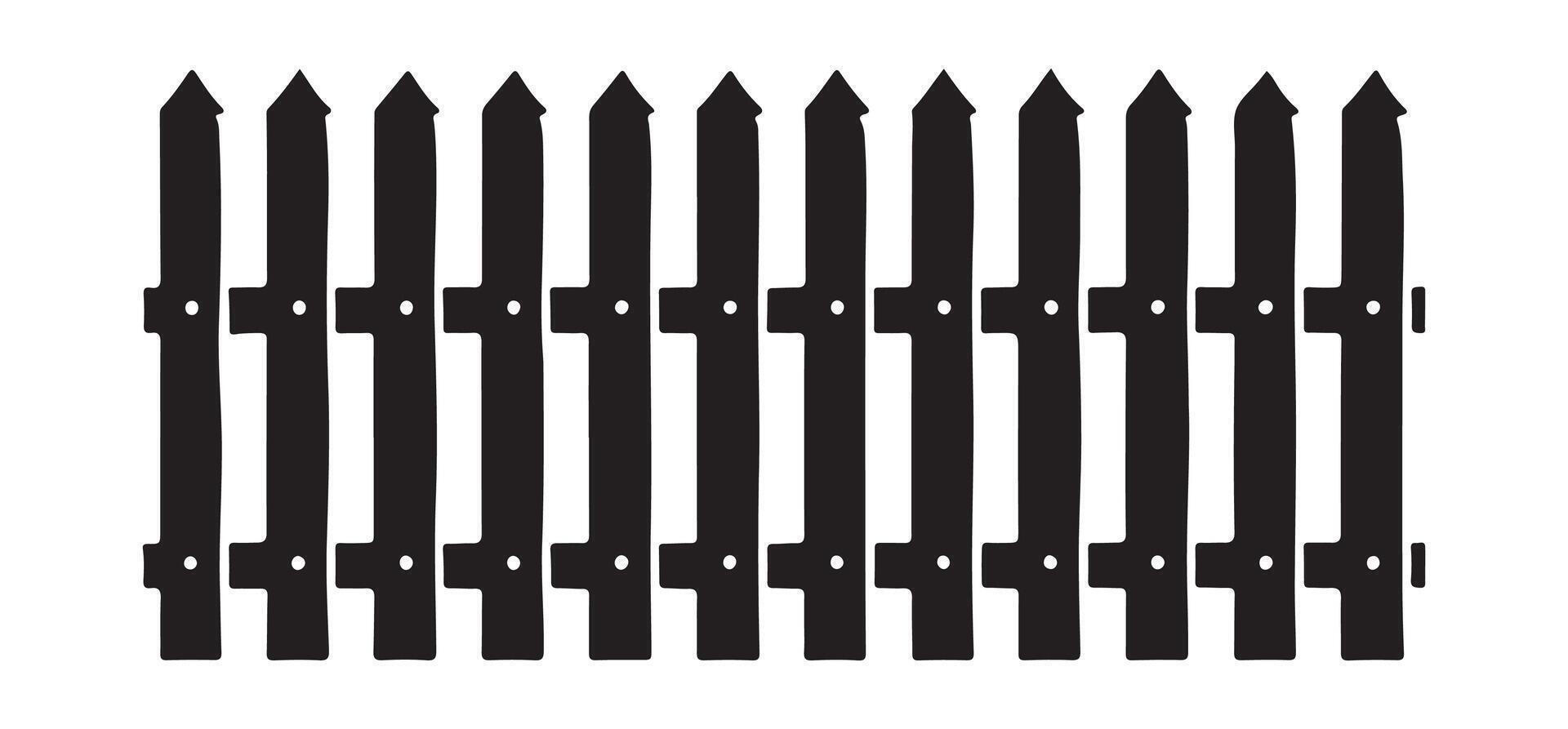 Classic Picket Fence Silhouette Illustration vector