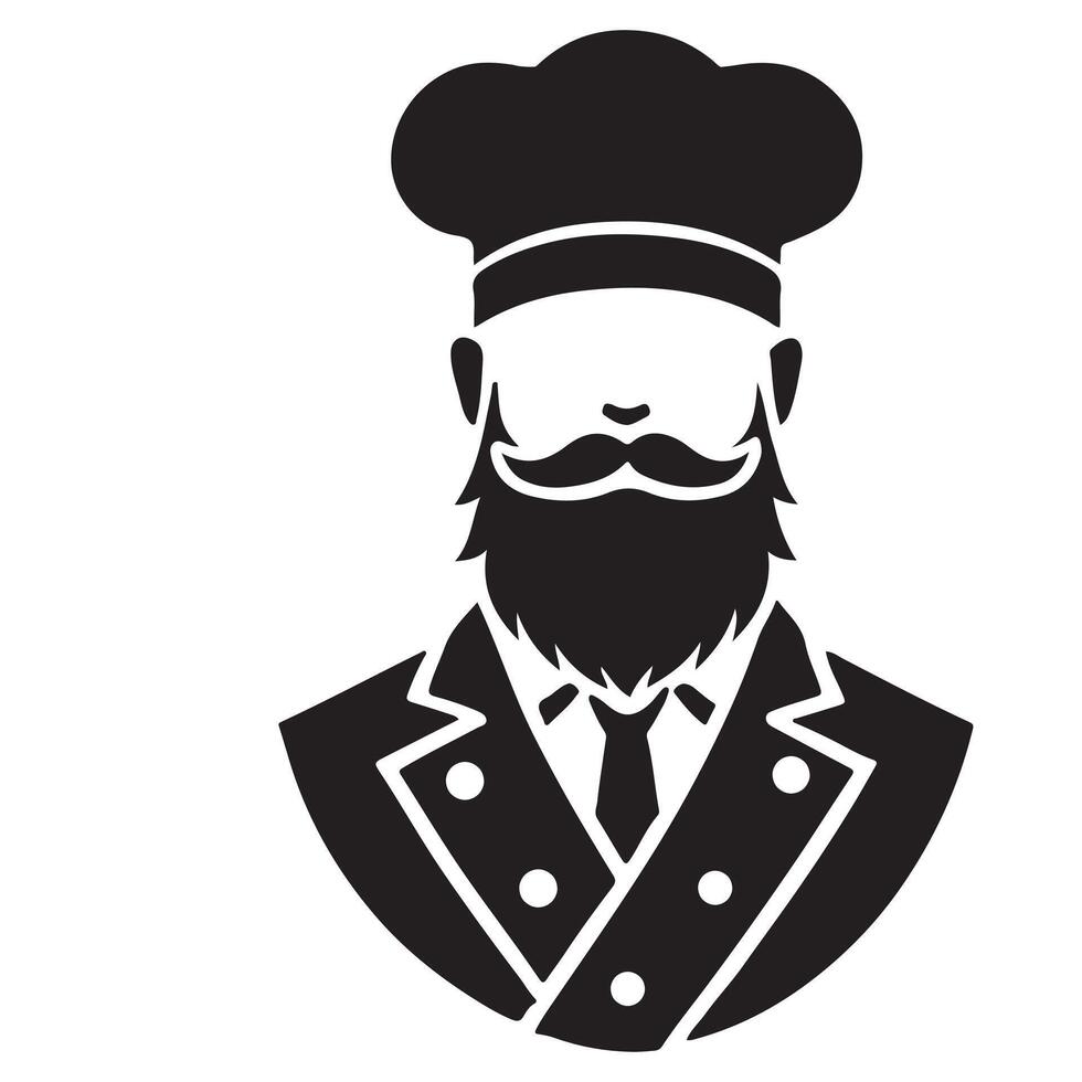 Stylish Chef Silhouette Logo Design for Restaurants vector