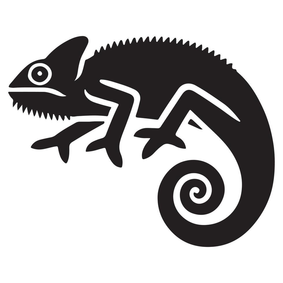 Stylized Chameleon Silhouette Art vector