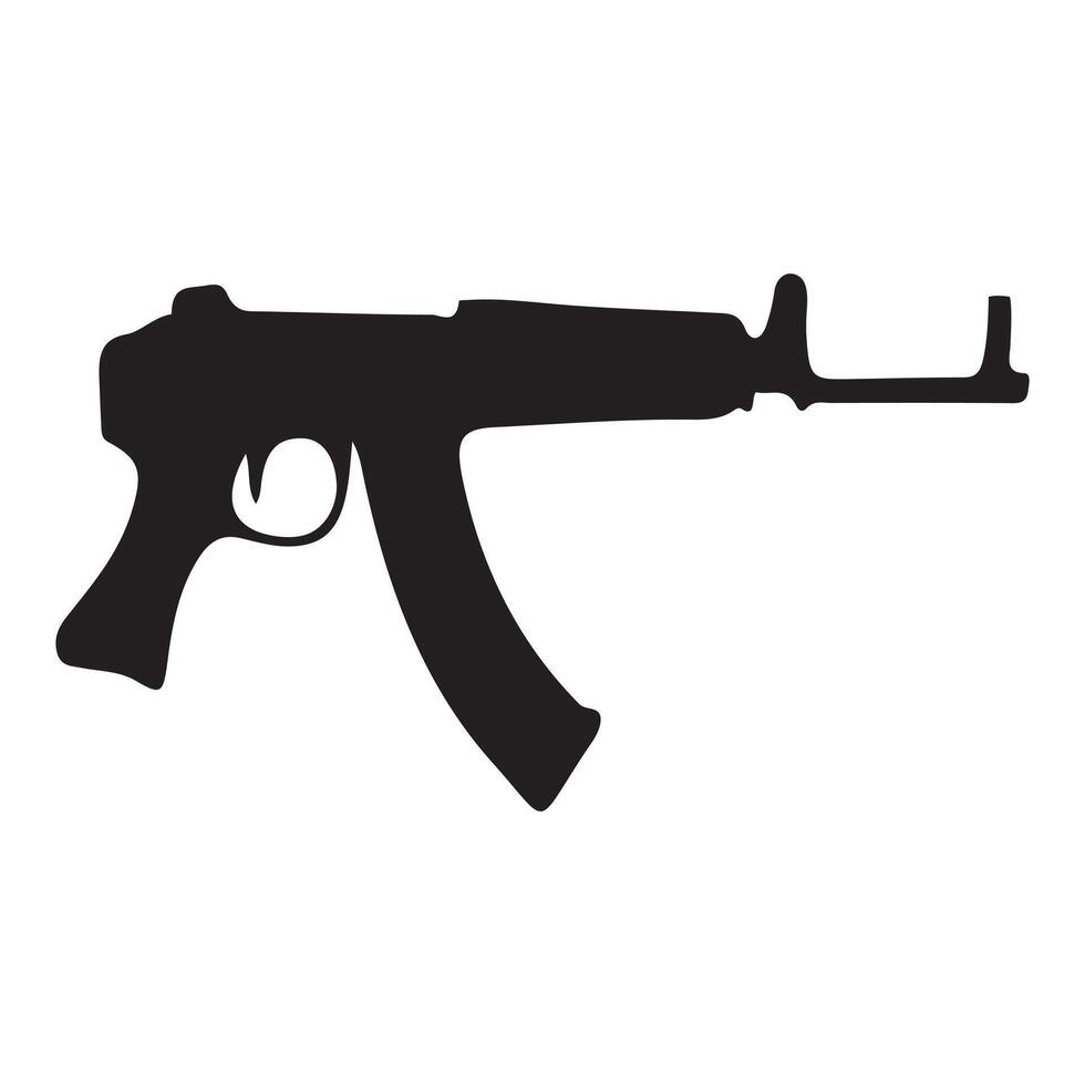 AK-47 Assault Rifle Black Silhouette Graphic vector