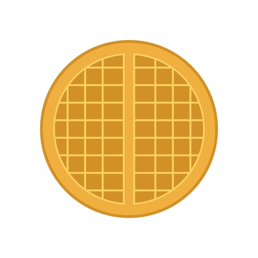 Cartoon round waffles. Traditional breakfast food . Waffles . vector