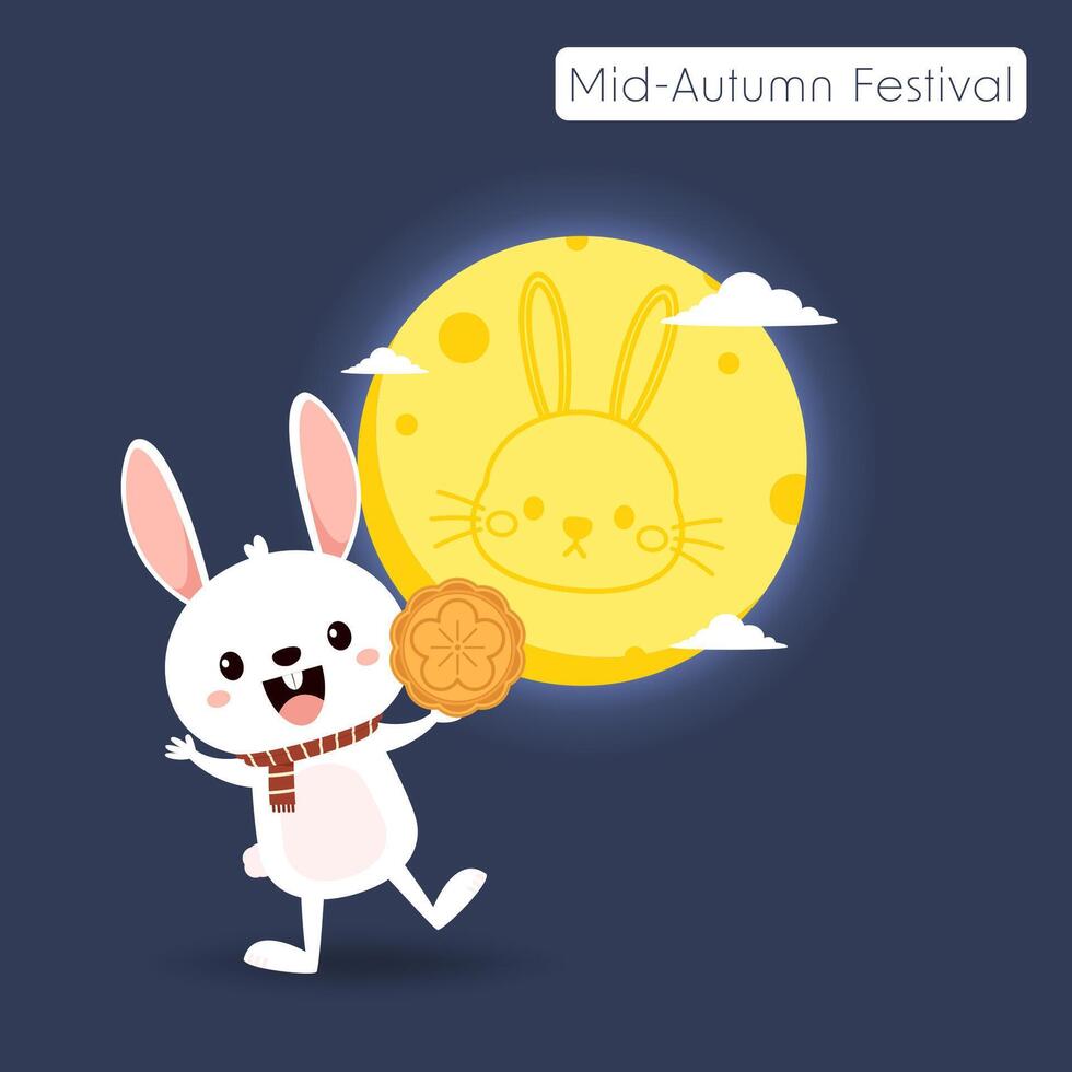 Chinese Mid autumn festival design with Mid Autumn Festival in chinese caption. vector