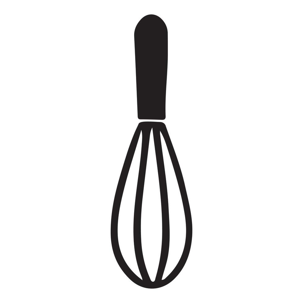 Essential Kitchen Tool Silhouette Whisk for Baking vector