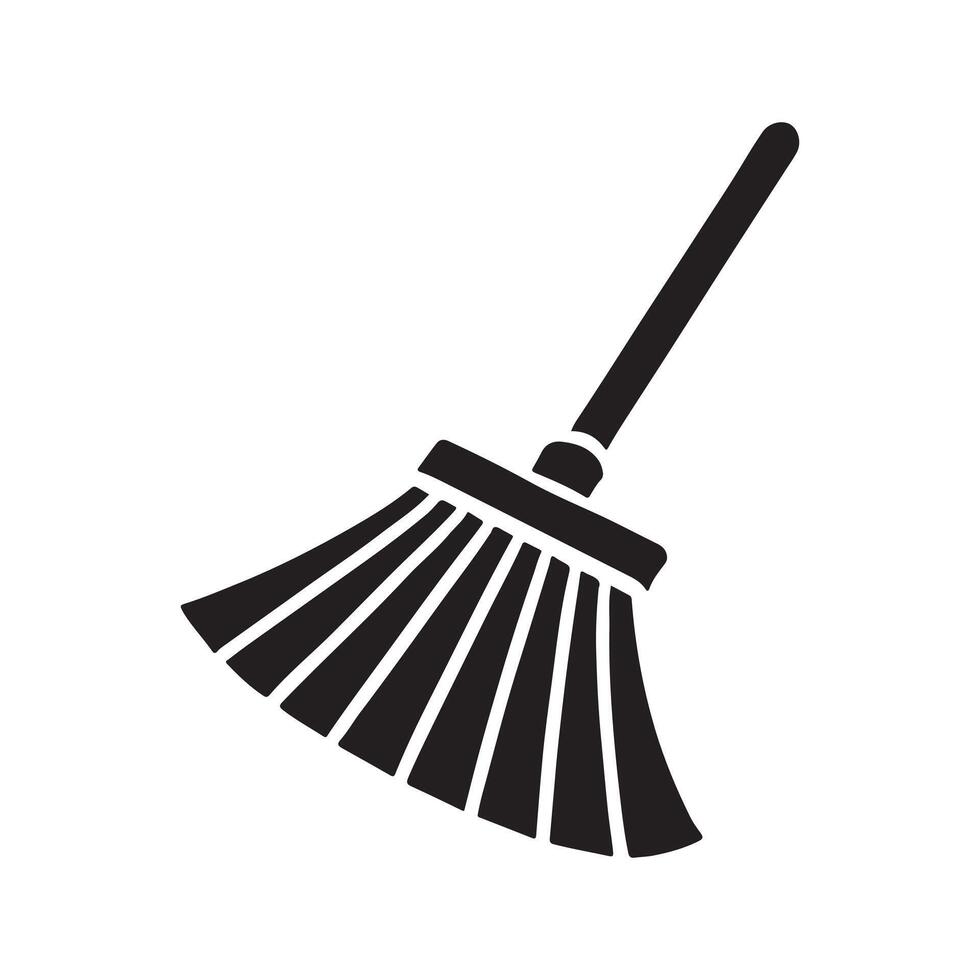 Silhouette Illustration of a Traditional Witch's Broom vector