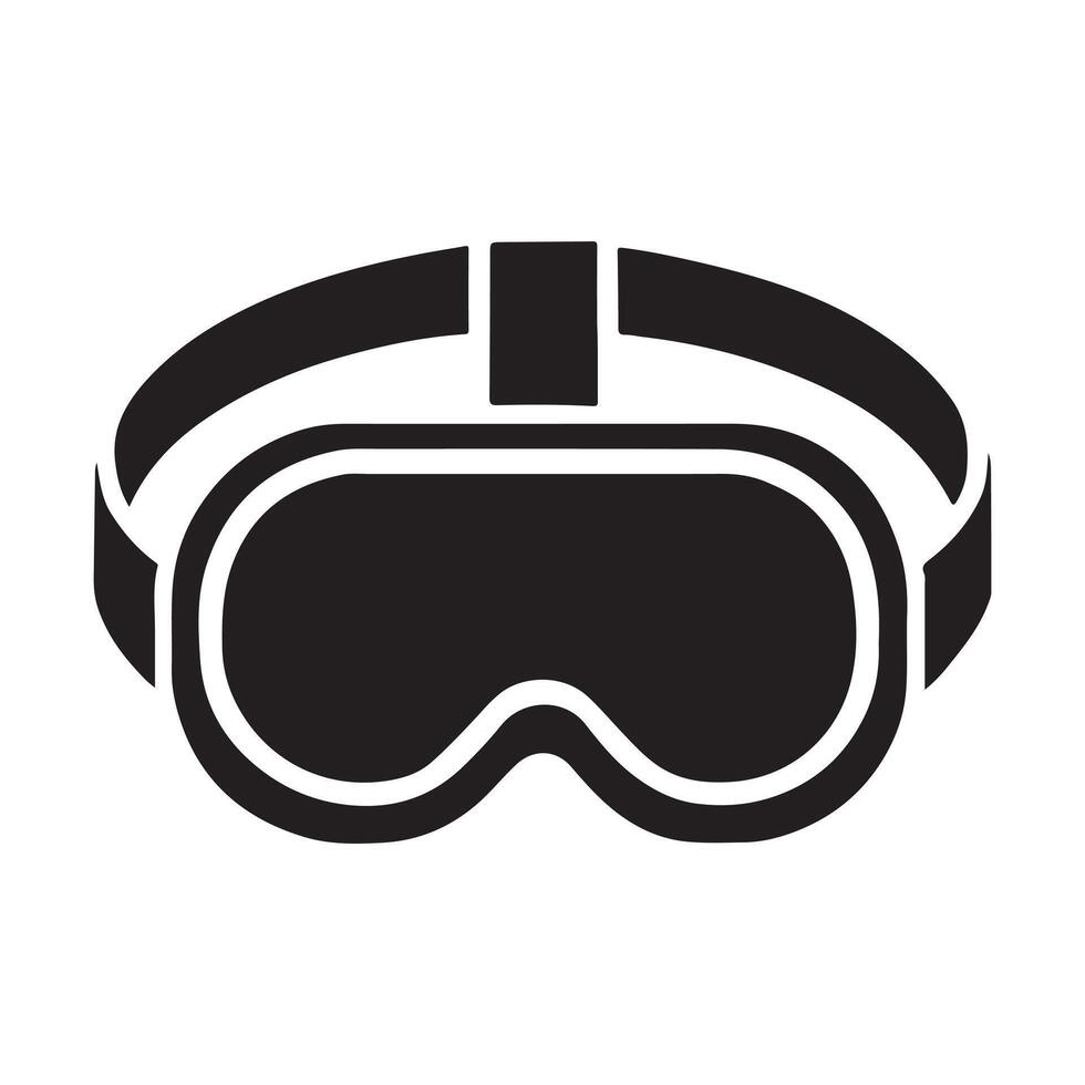 Protective Ski Goggles Silhouette Illustration vector