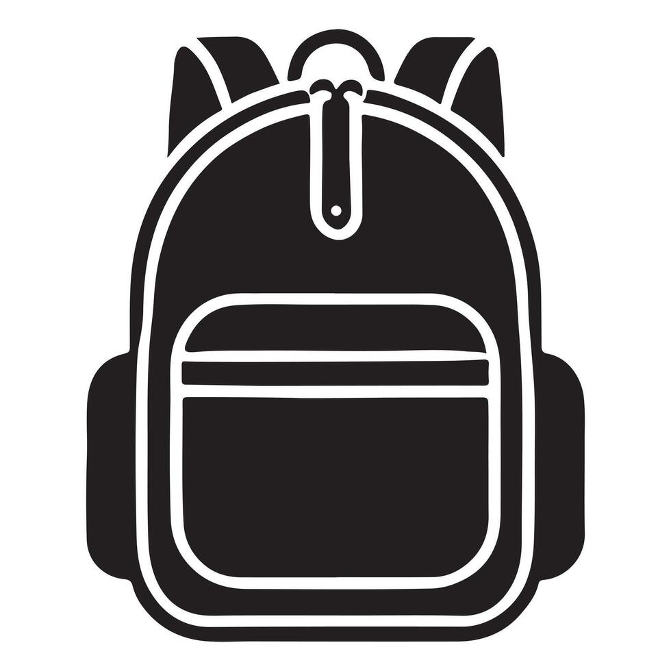 Detailed Backpack Silhouette for Various Applications vector