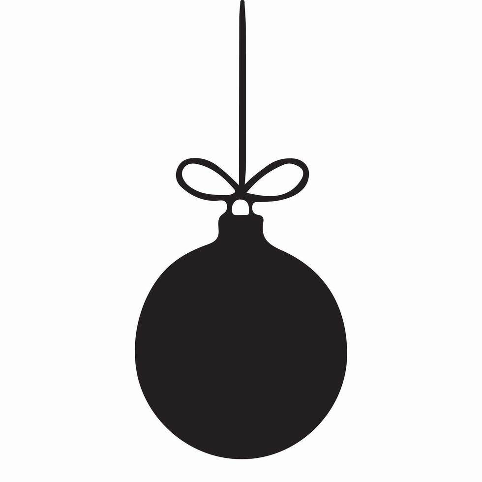 Elegant Christmas Ornament Silhouette Illustration for Festive Designs vector