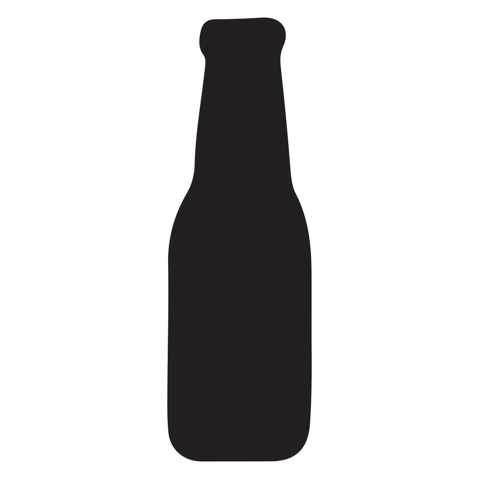 Classic Beer Bottle Silhouette Illustration for Brewery Designs vector
