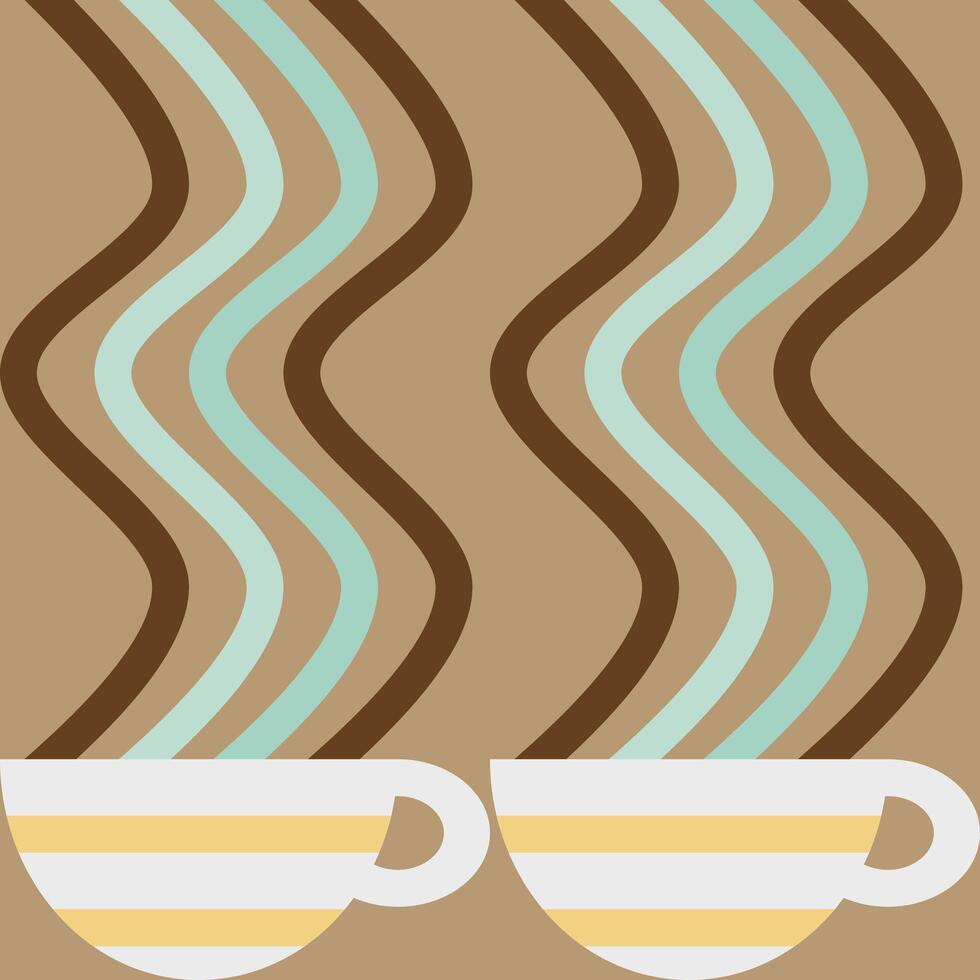 Motif Coffee Cup Simplicity Minimal Geometric Background Abstract Wallpaper Print. vector