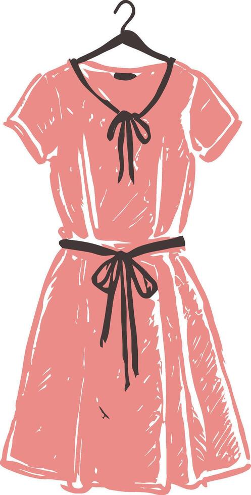 A pink dress hanging on a hanger vector