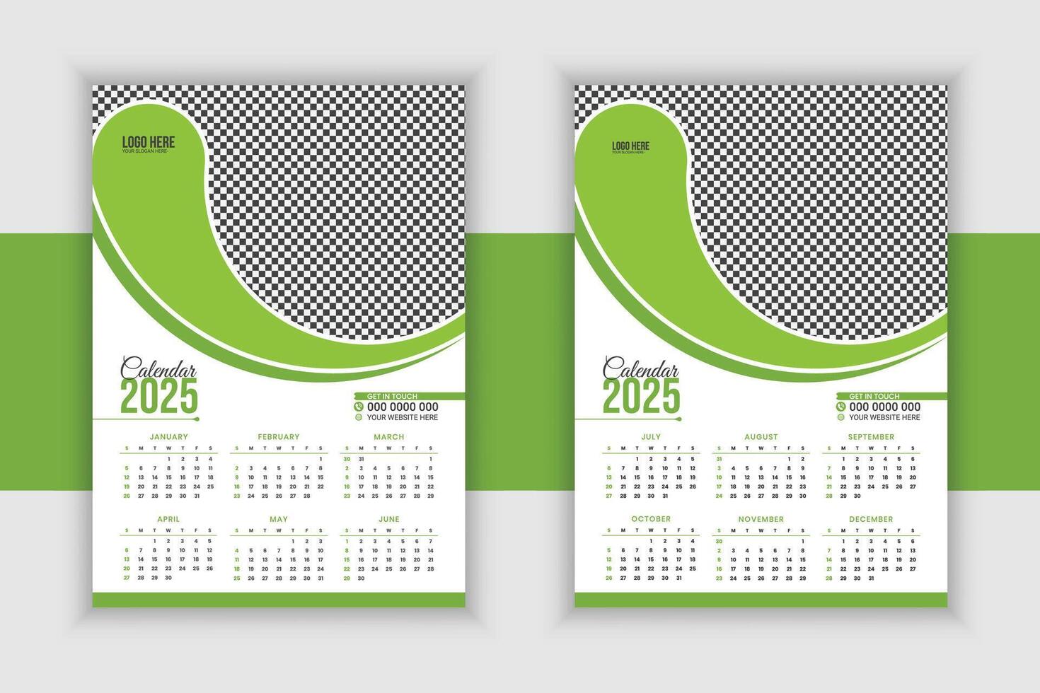 Artistic Travel Calendar Design 2025 vector